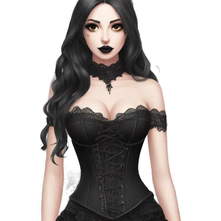 gothic lace corset black emoji