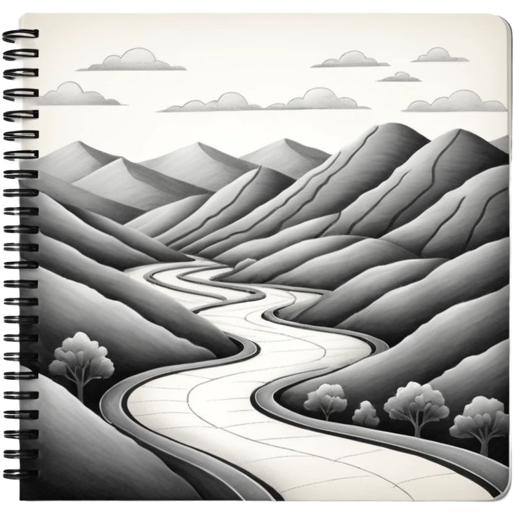 a pencil drawing in a notebook  emoji