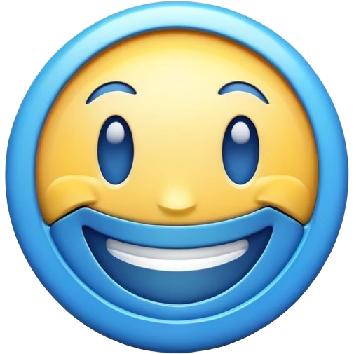 buffering symbol with a smiling face emoji