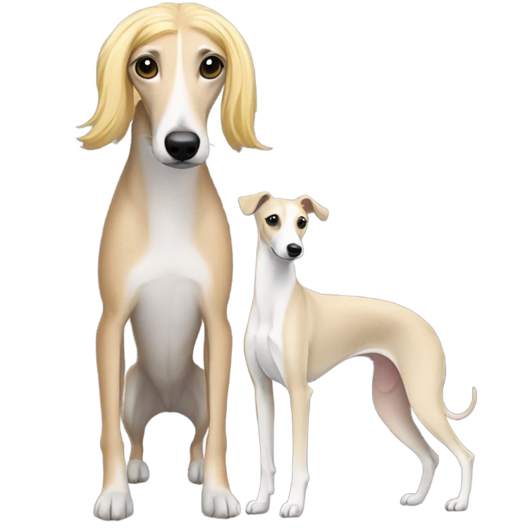 Whippet and a girl with blonde hair  emoji