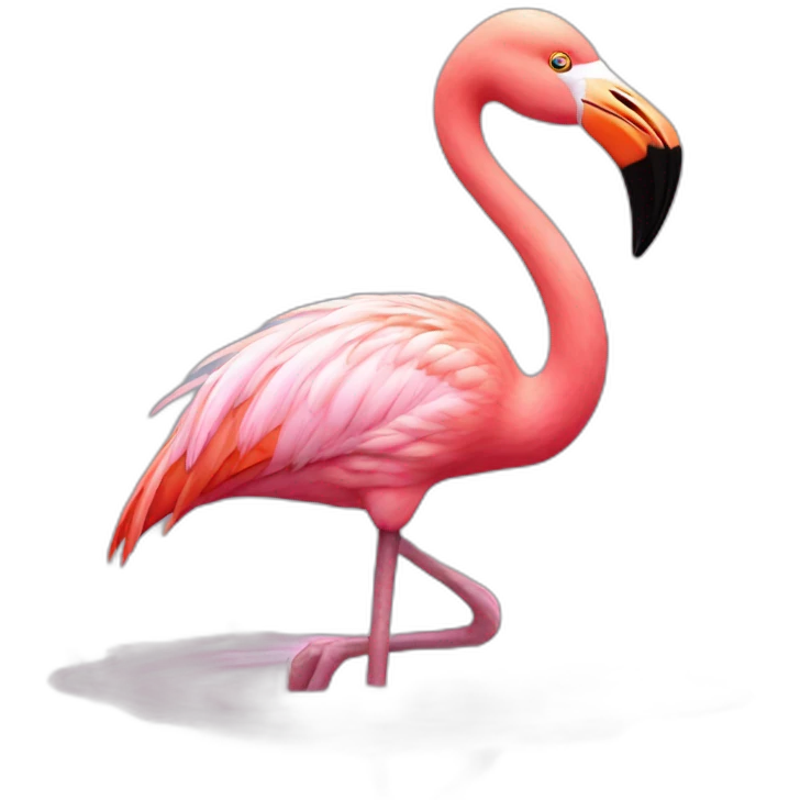 Flamingo drinking lire à baby emoji