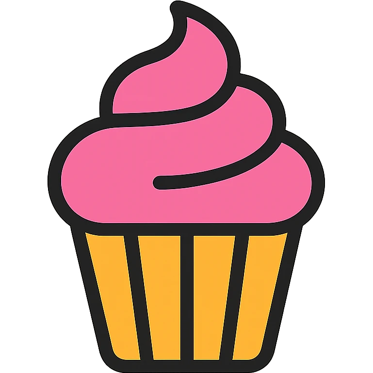 cupcake with pink icing emoji