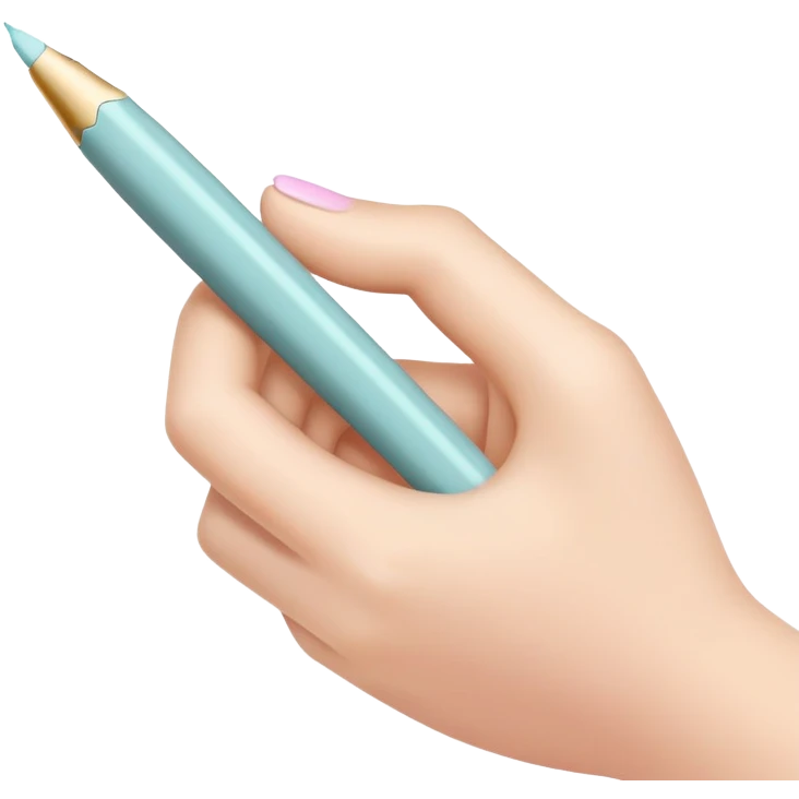 hand holding and writing with a pastel colored pen emoji