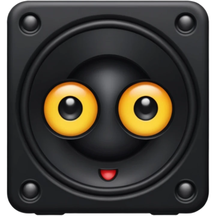 a speaker with eyes Black and buttons emoji