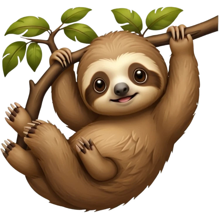 baby sloth on the tree emoji