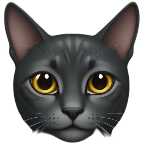 black and dark gray cat emoji