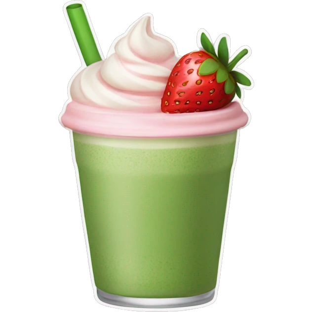 Strawberry matcha latte emoji
