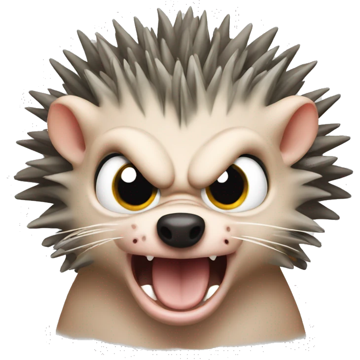 angry hairless hedgehog emoji