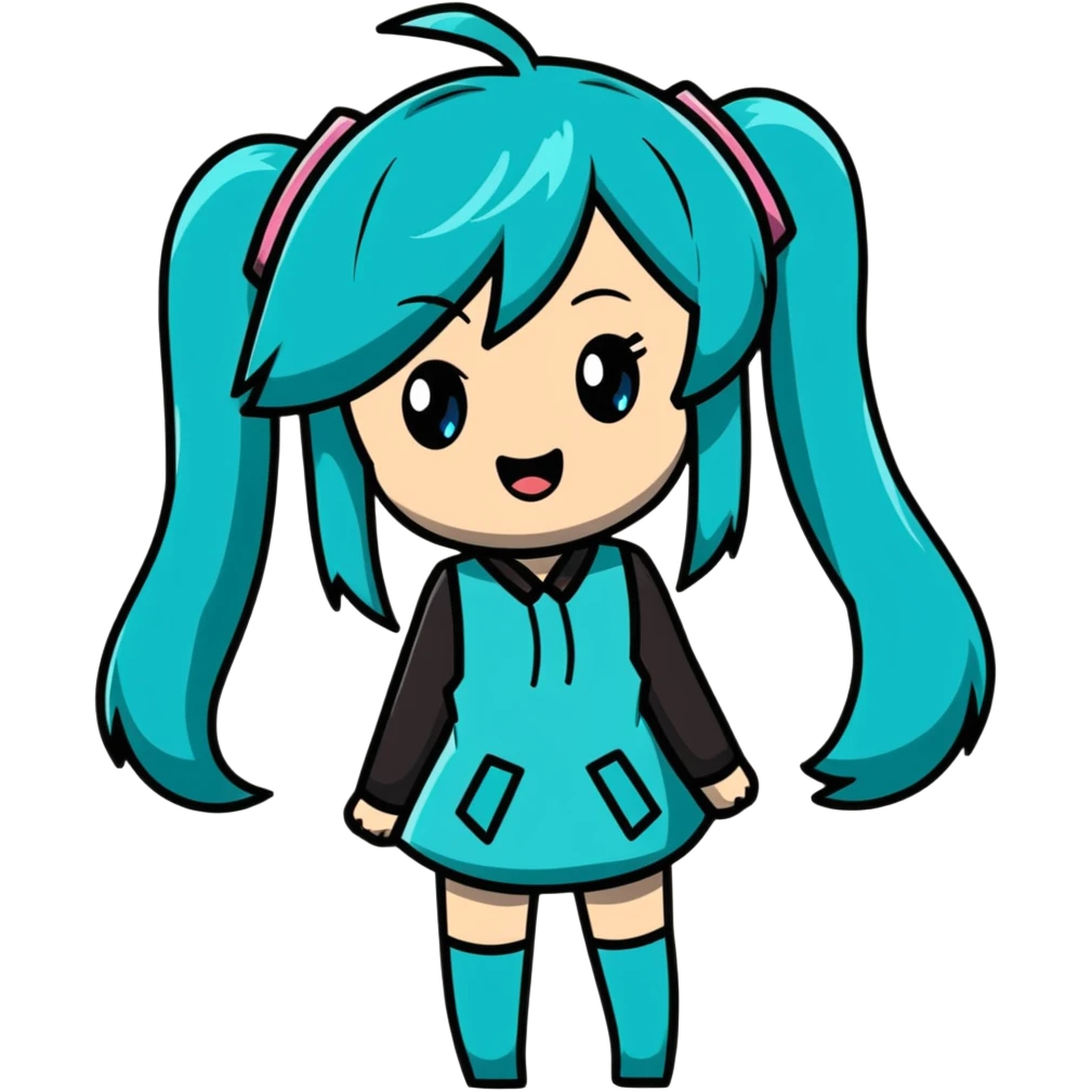Hatsune Miku surprised reaction with shocked expression emoji