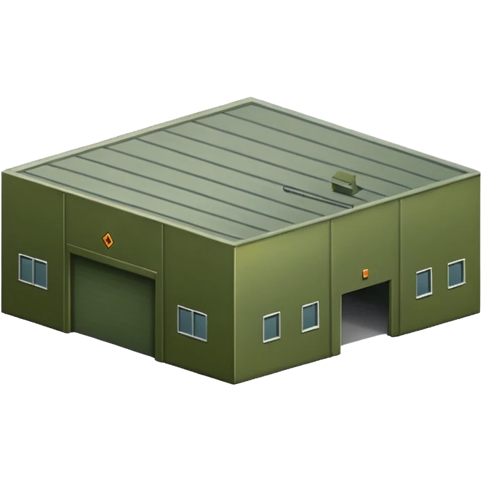 military green warehouse emoji