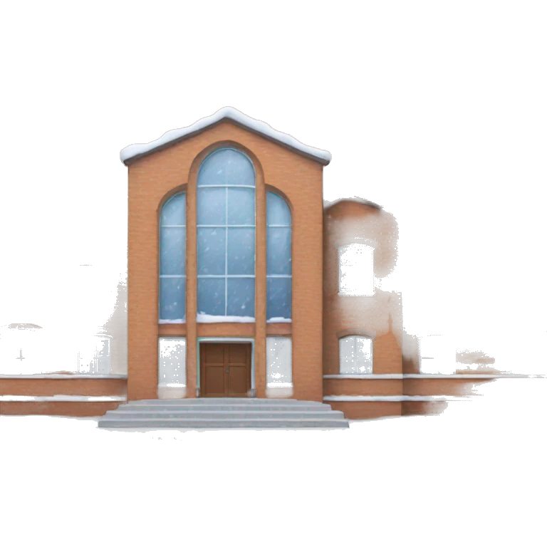 School in winter in front emoji