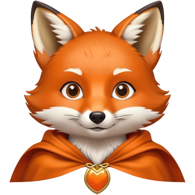 Posing fox with cape emoji