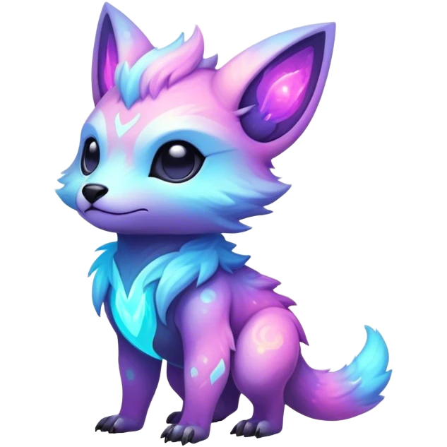 Epic Edgy Cute Colorful Vibrant Pastel Nebula Modern Vernid-Protogen-creature-animal, full body emoji