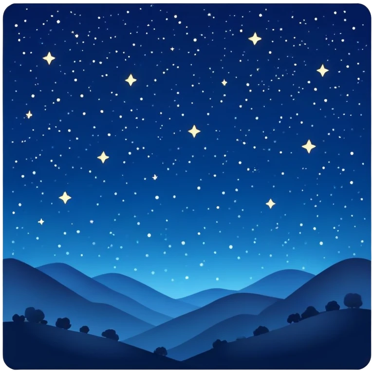 night sky with stars emoji