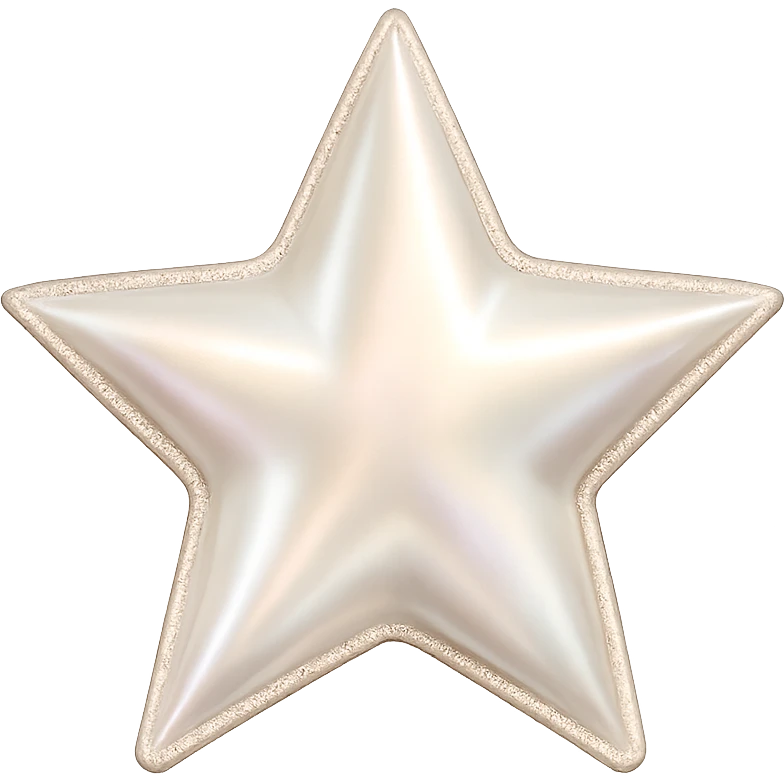 mini star with a pearl sheen, glamorous and stylish, no background emoji