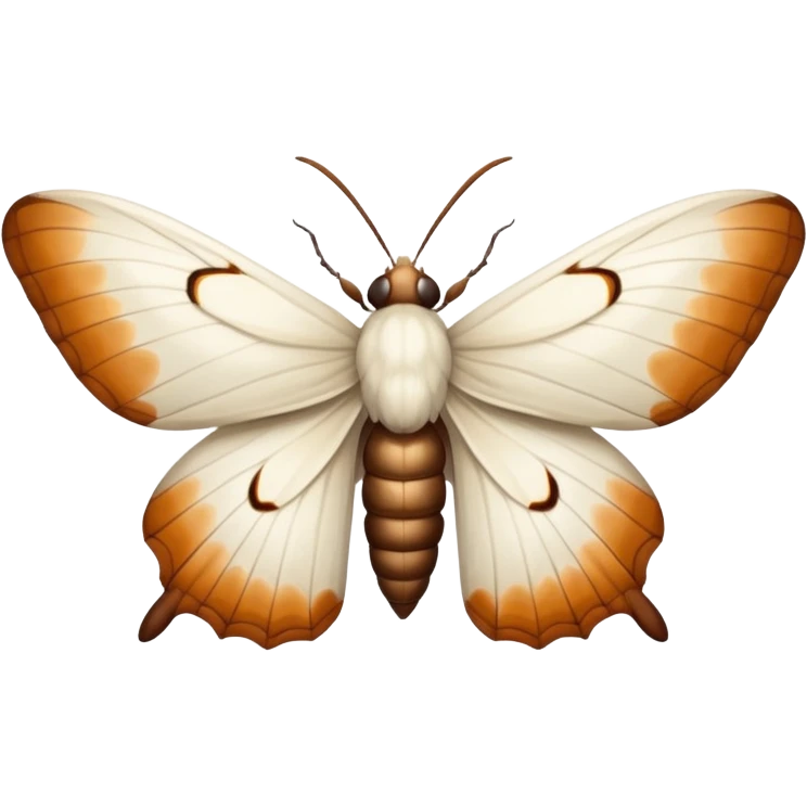 White moth with brown spots emoji
