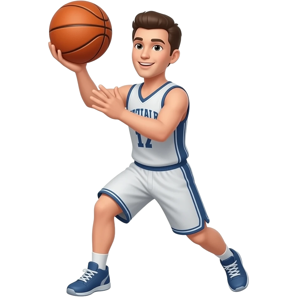 A guy shooting a basketball emoji