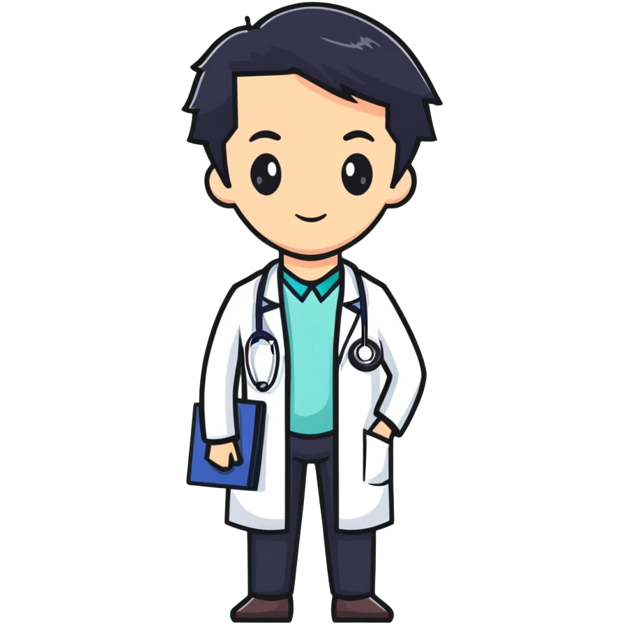 doctor with black hair emoji