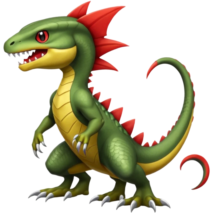 Haxorus-Axew-Fraxure-hybrid (full body) emoji