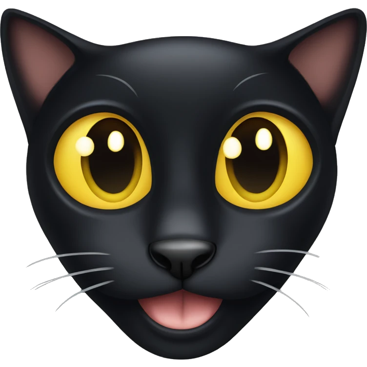 Black cat with big yellow eyes emoji