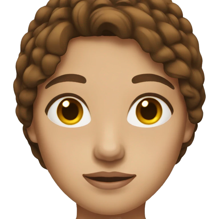 Woman with brown hair and middle part emoji