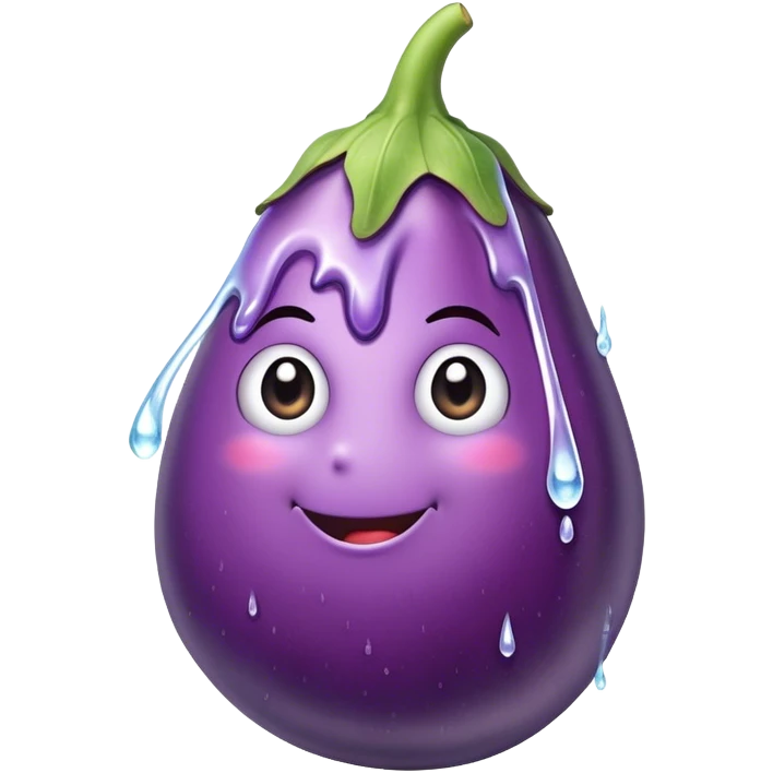 Eggplant with icicle dripping down it emoji