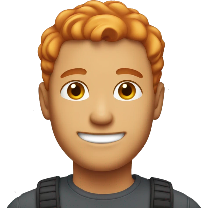 man smile with ginger shorthair emoji