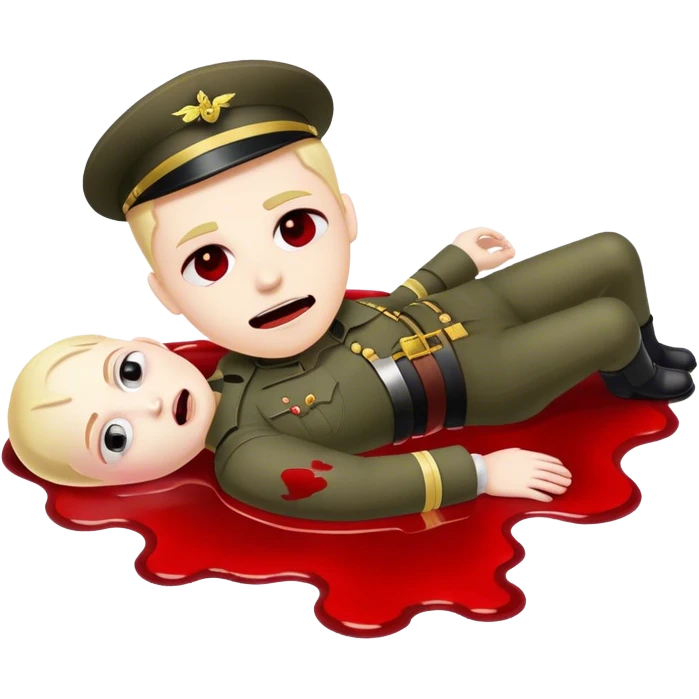 dead soldier lies in a pool of blood emoji