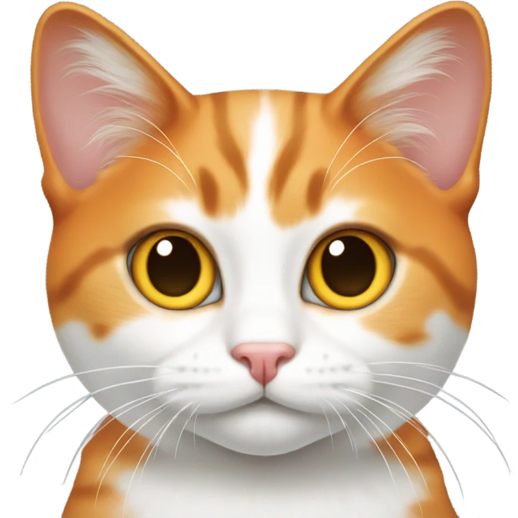 Cat orange white  emoji
