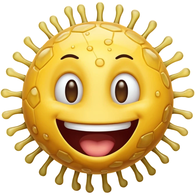 Virus with laughing emoji