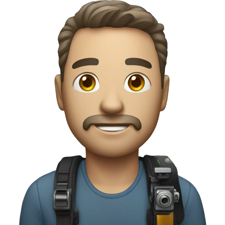 a man with a cinematic camera emoji