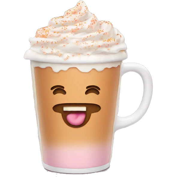 Light pink pumpkin latte with Sprinkling emoji