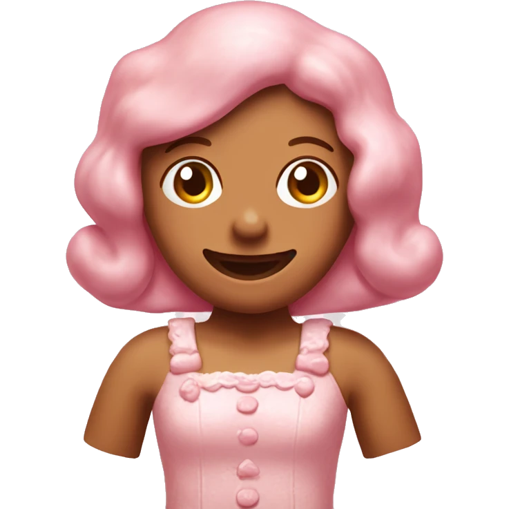 pastel pink gingerbread girl realistic with light bread  emoji
