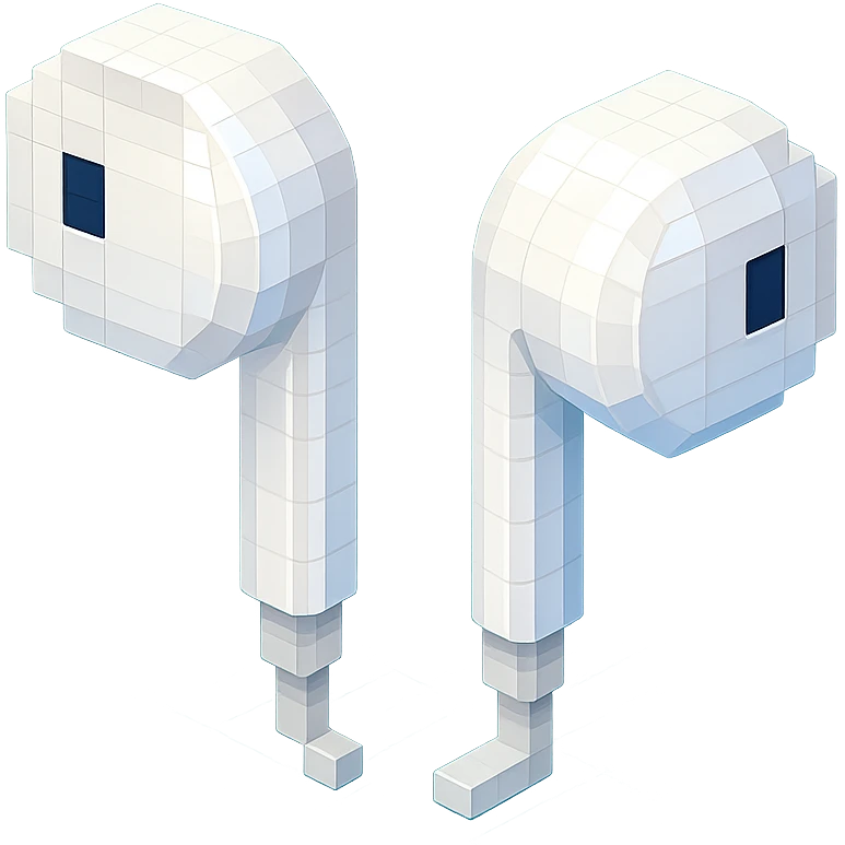 white EarPods headphones with a glossy finish emoji