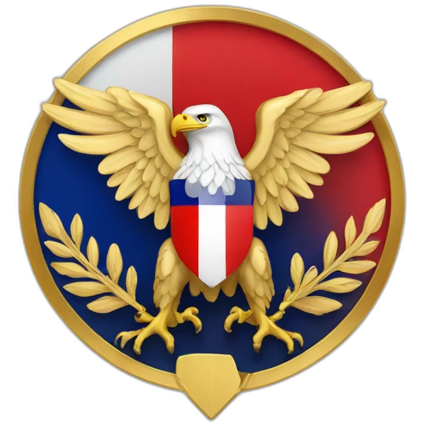The French flag with a golden eagle emblem in the middle emoji