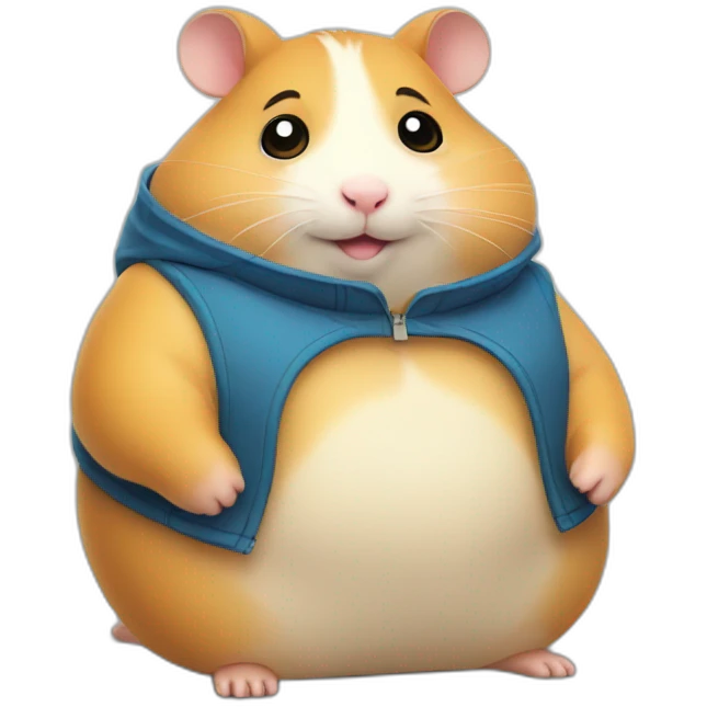 Fat hamster is sitting and waiting at the immigration office  emoji
