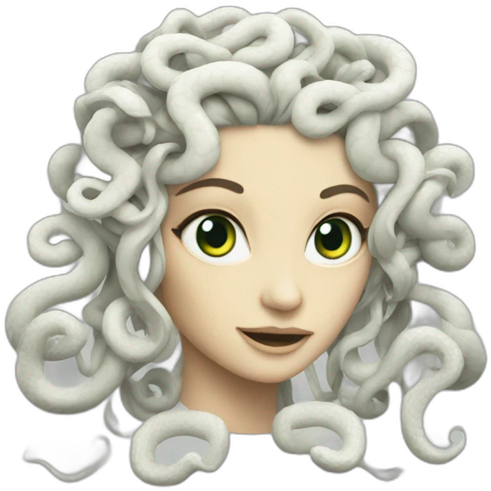 Medusa gorgona white snakes emoji