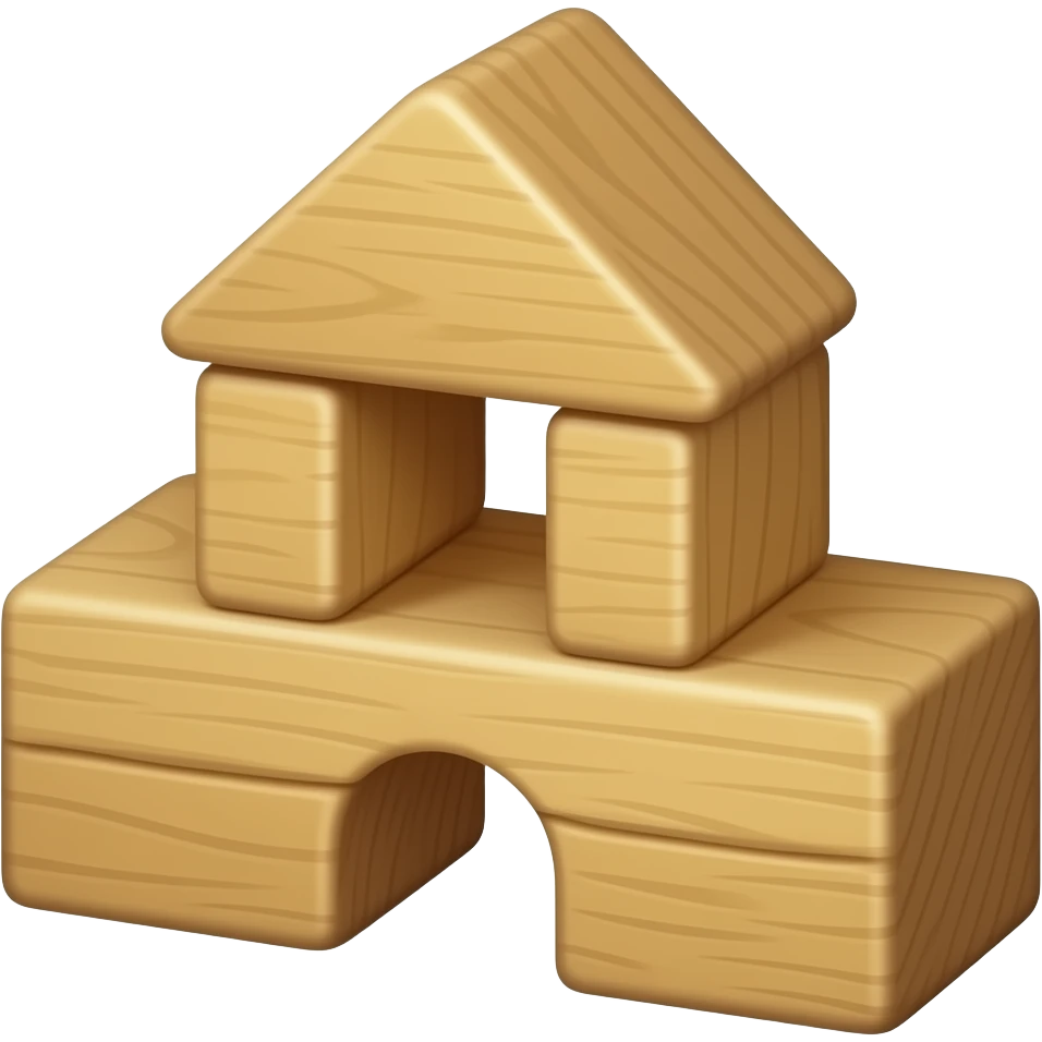Wooden building blocks emoji