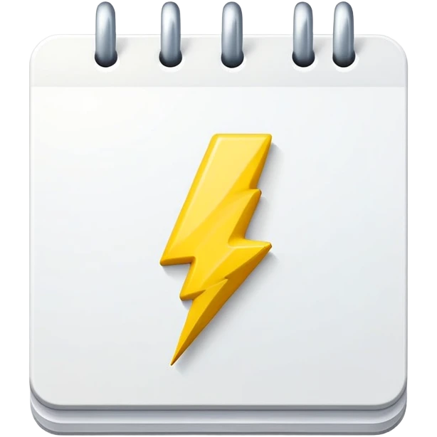 calendar with a circled date and small lightning bolt  emoji