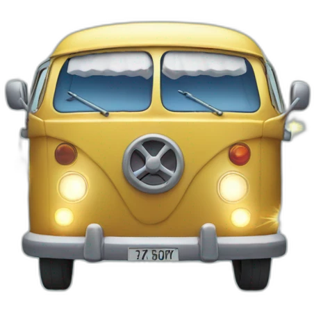 Campervan wearing a lot fairy lights  emoji
