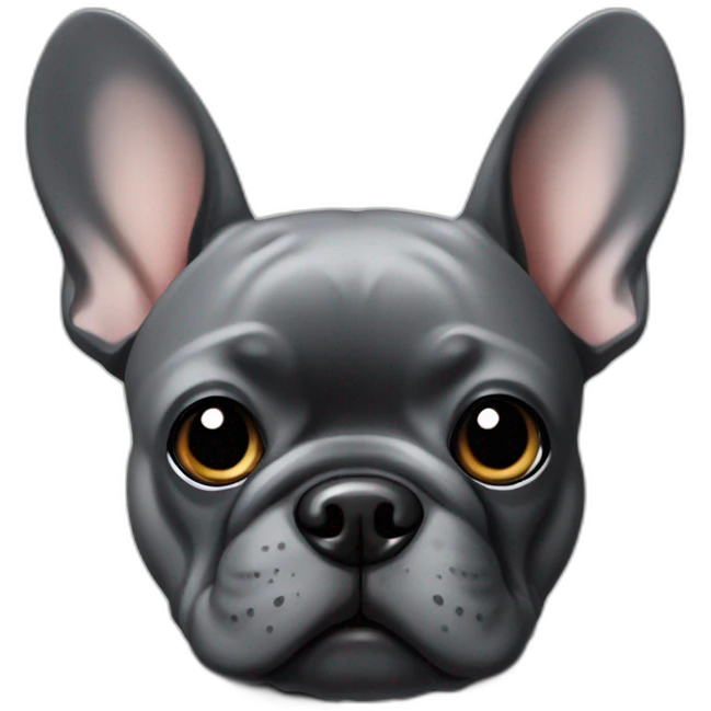 dark grey frenchie emoji