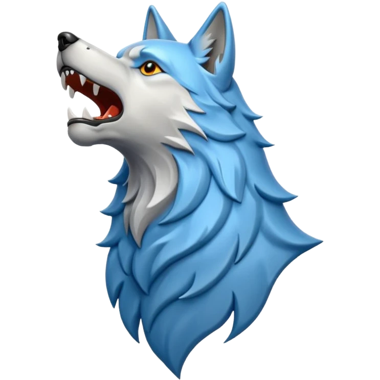 howling wolf crest in light blue emoji