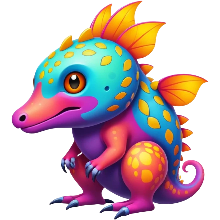 colorful dark Fakémon-creature with random markings emoji