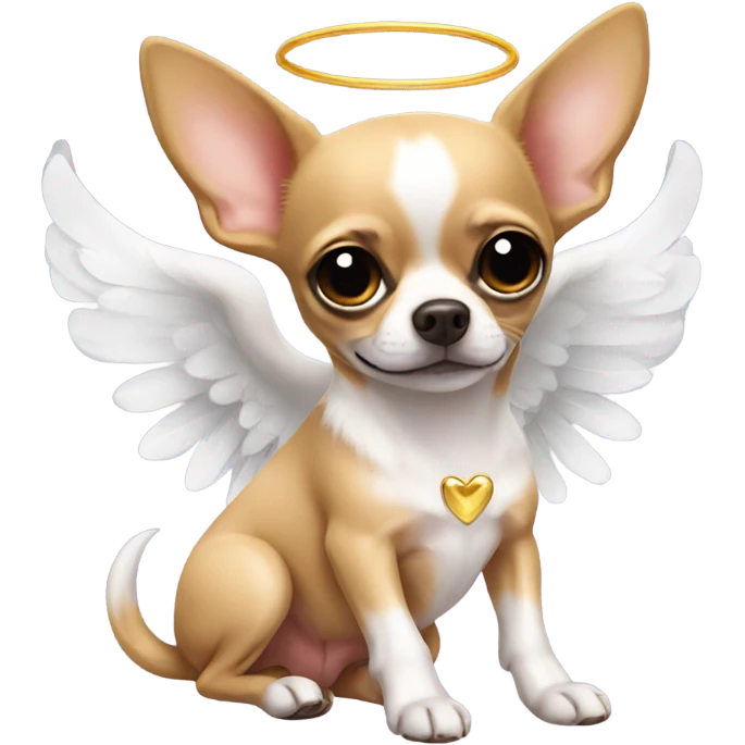 chihuahua with angel wings cupid emoji