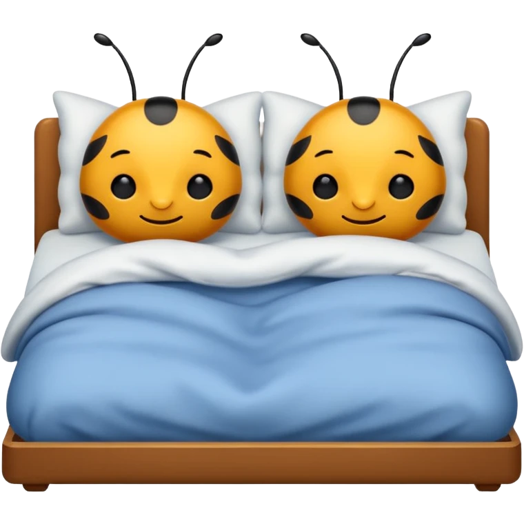 Two bugs sleeping in bed together emoji