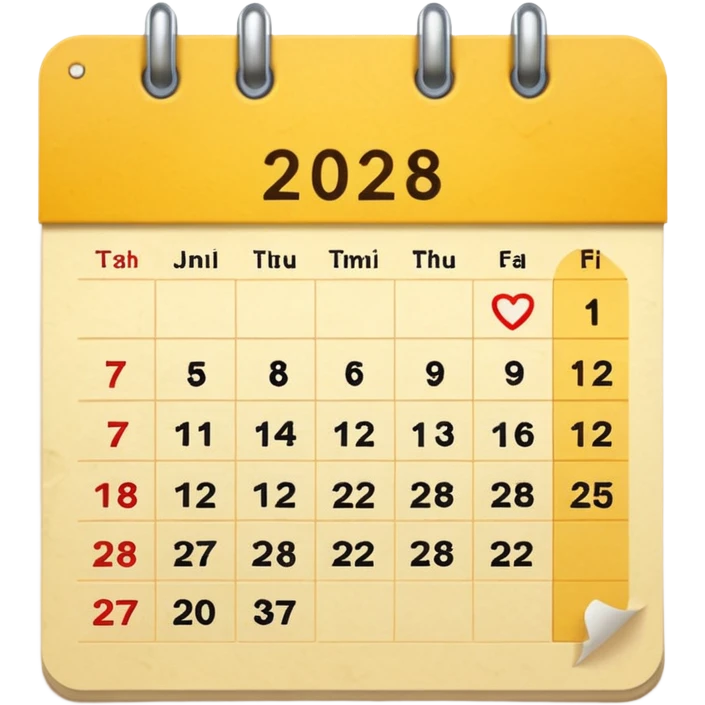 a yellow-toned calendar emoji