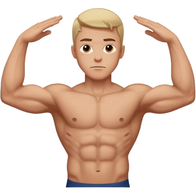 A person with the arms opened and extended forming a cross with their arms and body emoji