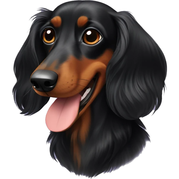 Long-haired black dachshund emoji