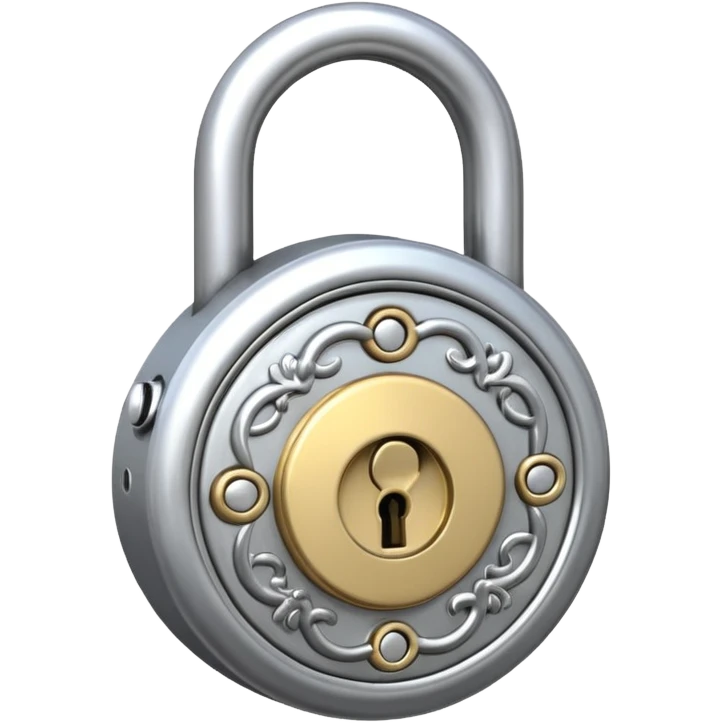 Closed padlock with a key inserted into it emoji
