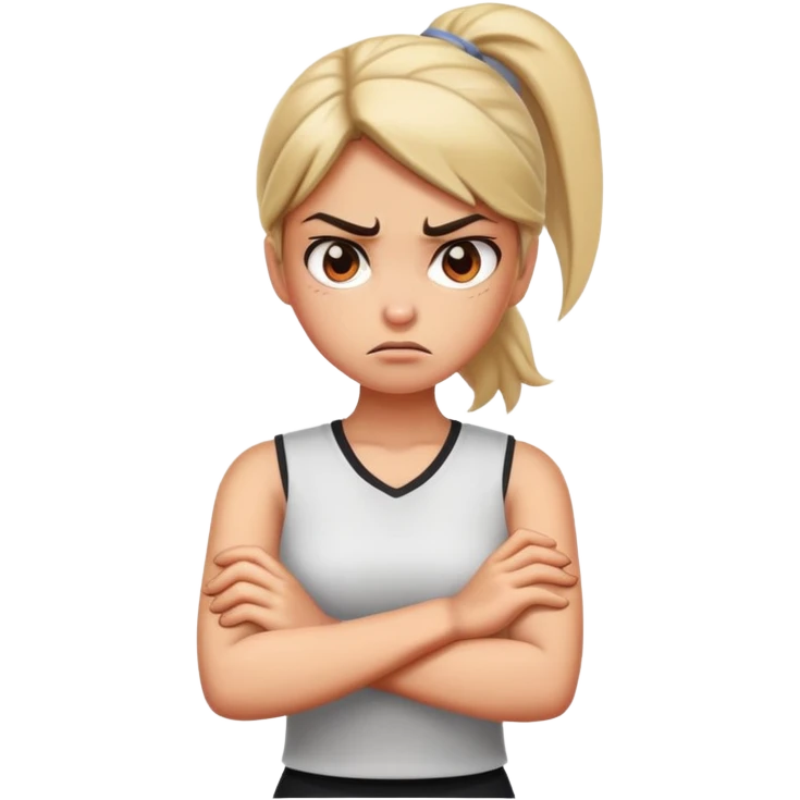 Girl arms crossed angry emoji